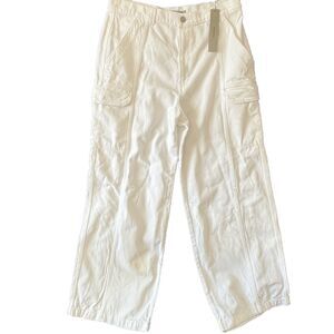 Hudson Womens High Rise Jeans 33 Welt Pocket Cargo Wide Leg White